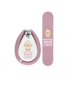 MINI CURE CUIDADO UÑAS BEBÉS ROSA set 2 pz