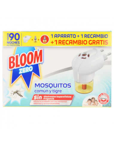 BLOOM ZERO MOSQUITOS aparato eléctrico + 2 recambios