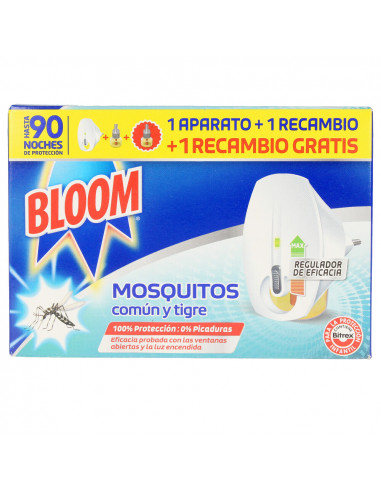 BLOOM MOSQUITOS - Dispositivo Eléctrico Anti-Mosquitos + 2 Piezas de Repuesto Incluidas