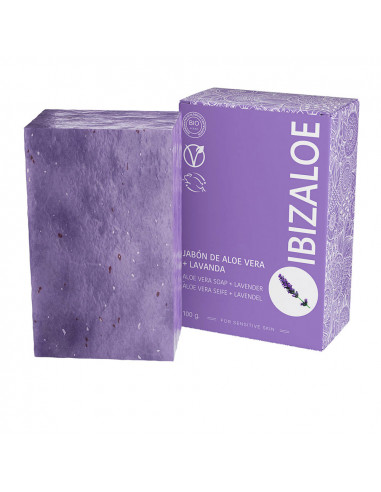 IBIZALOE jabón de Aloe Vera + Lavanda 100 g