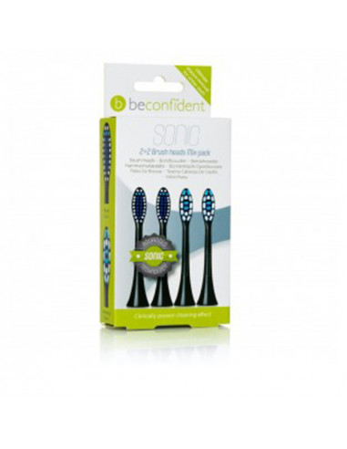 SONIC TOOTHBRUSH HEADS REGULAR/WHITENING BLACK set 4 pz