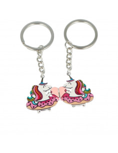 LLAVEROS UNICORNIO CON IMÁN BFF set 2 pz