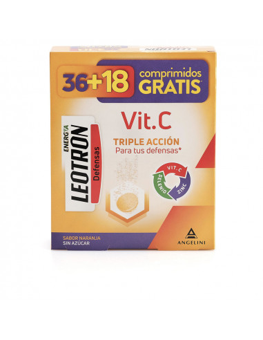 VITAMINA C triple acción comprimidos efervescentes 36 + 18 de regalo Naranja 54 u