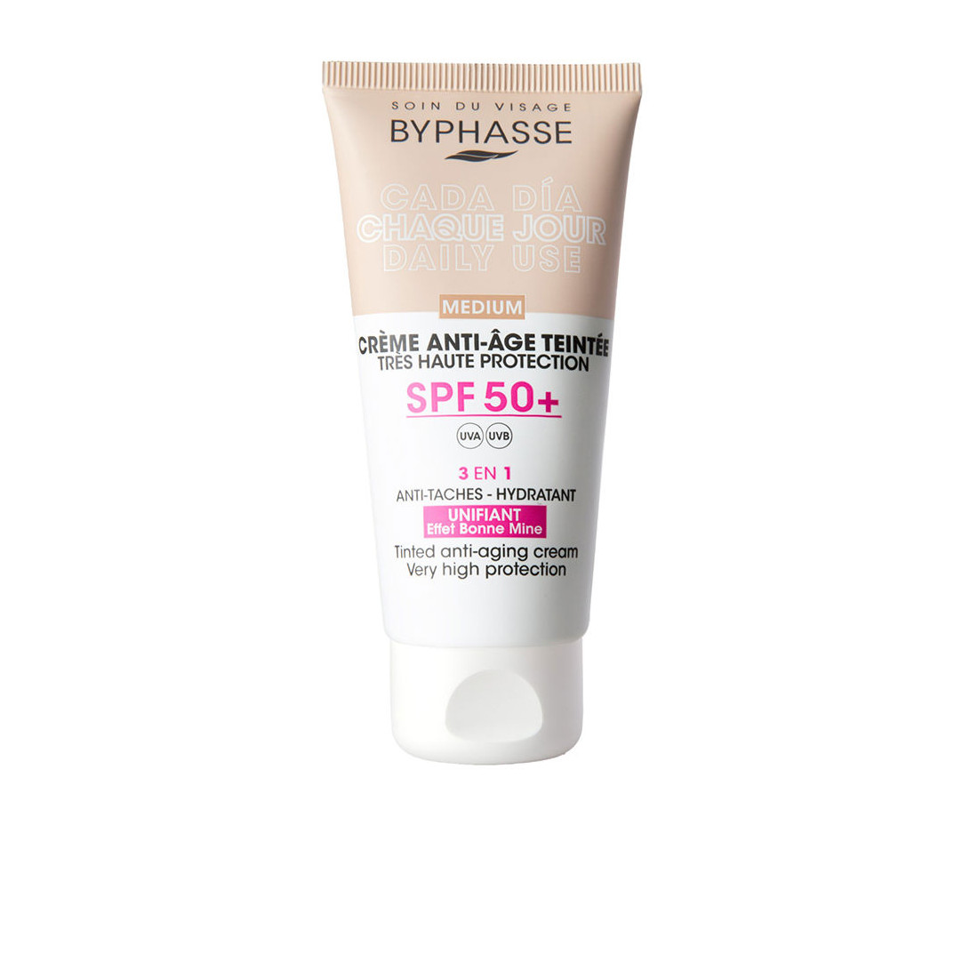 CREMA FACIAL antiedad con color SPF50+ medium 50 ml