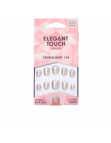 FRENCH bare nails with glue square 144-XS 24 u