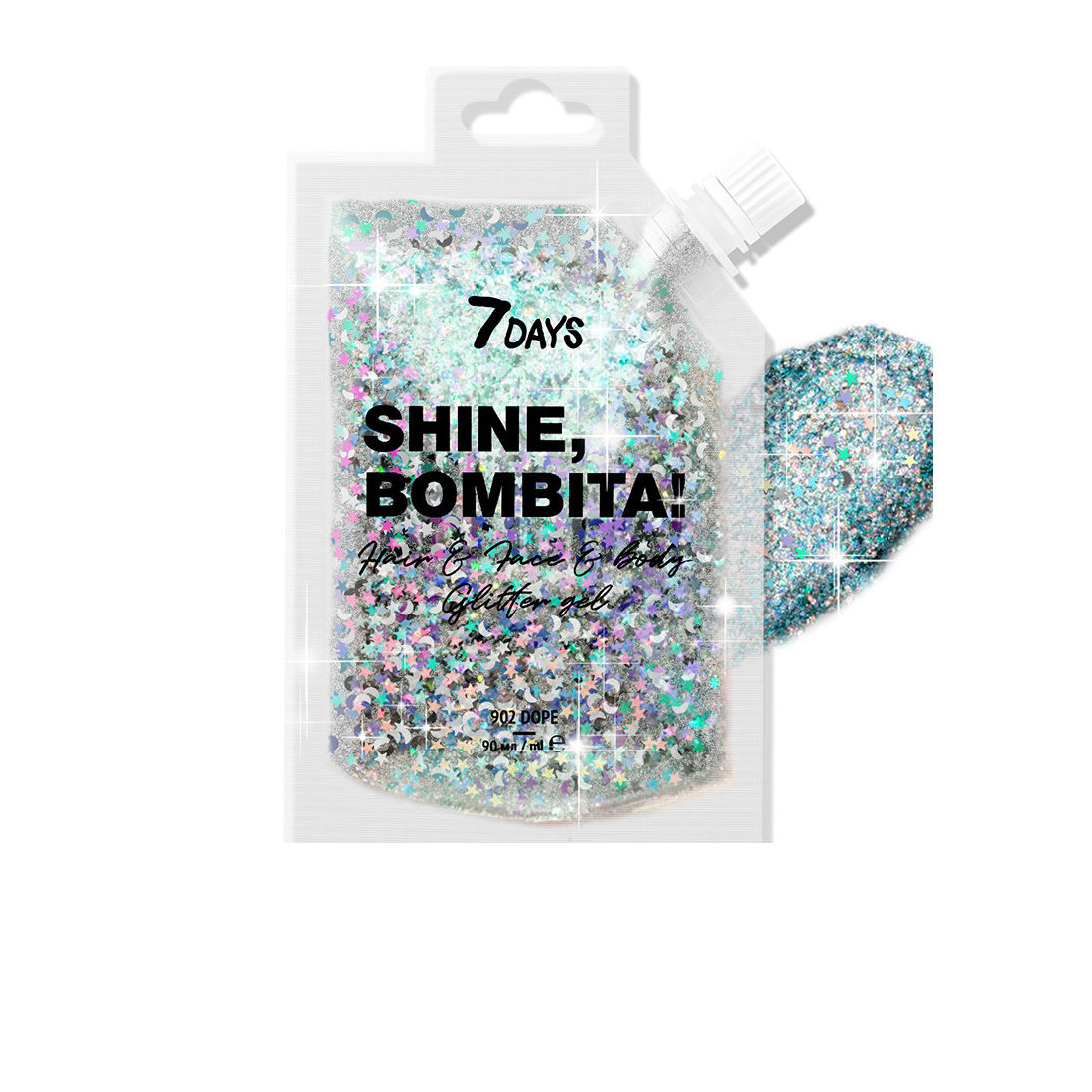 BRILHA, BOMBITA! gel glitter para cabelo e corpo 902-dope 90 ml