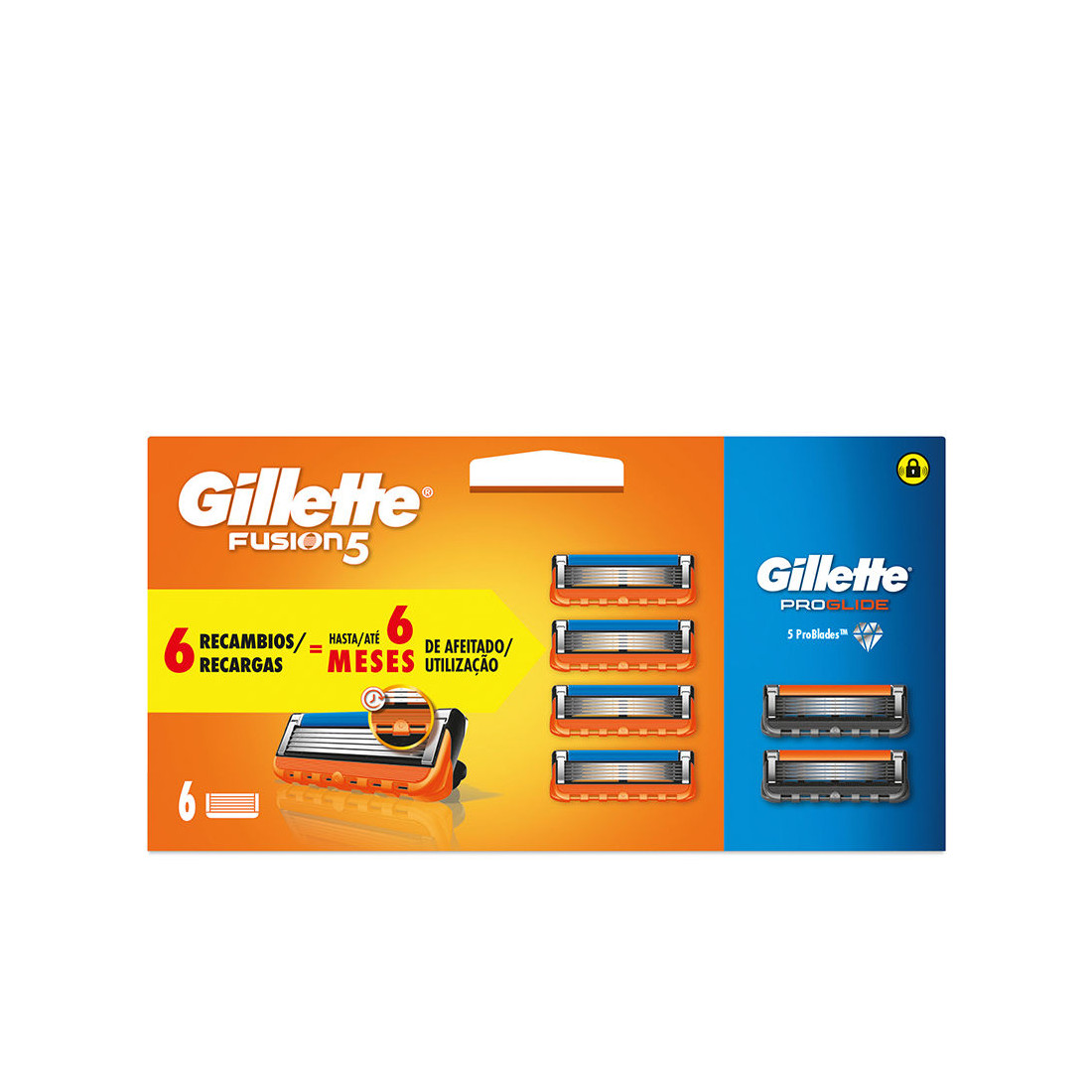 Carregador FUSION 5 4 peças de reposição + PROGLIDE 2 peças de reposição