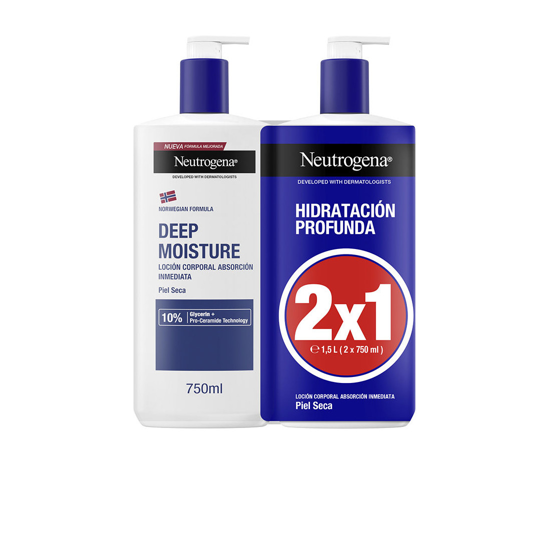 HIDRATACIÓN PROFUNDA loción piel seca pack 2 x 750 ml