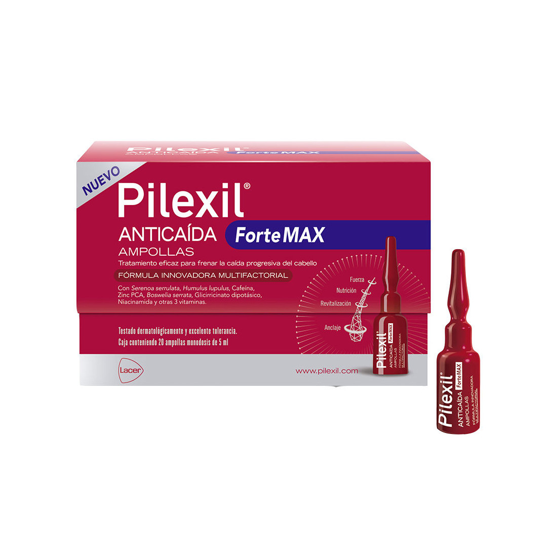 PILEXIL FORTE MAX ampolas anti-queda 20 x 5 ml