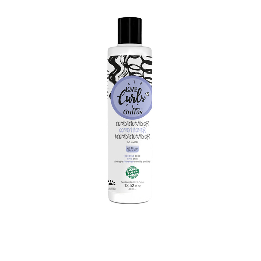 Après-shampooing co-wash LOVE CURLS 2a-4c 400 ml