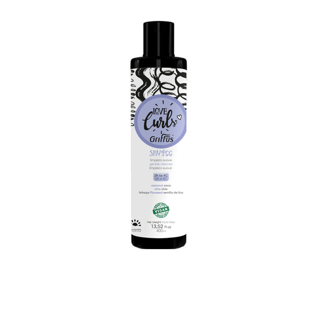 LOVE CURLS champú limpiador suave 2a-4c 400 ml