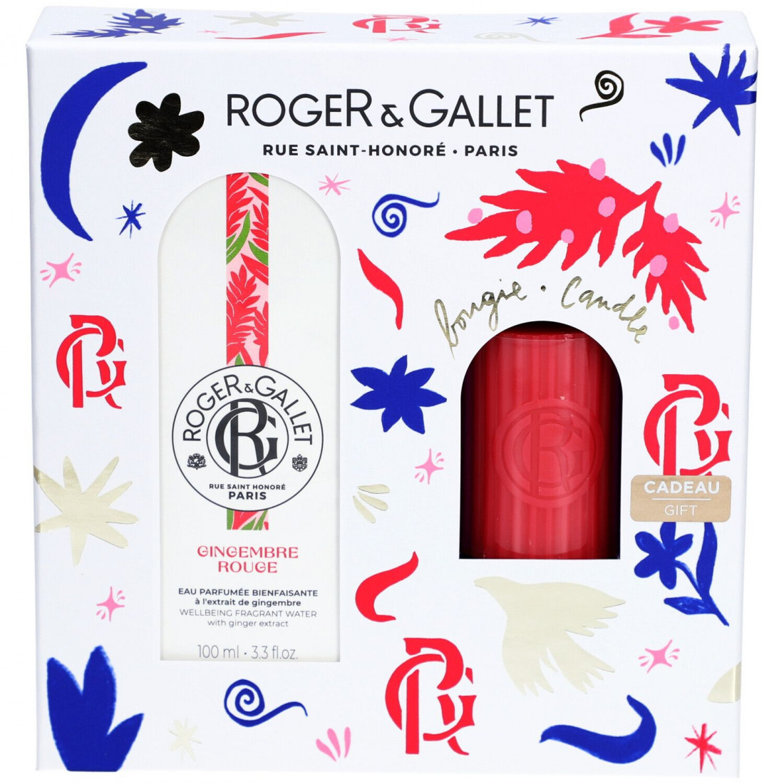 Coffret Roger & Gallet Gingembre Rouge Eau Parfumée Bien-Être 2 Pièces : Parfum Énergisant et Rafraîchissant