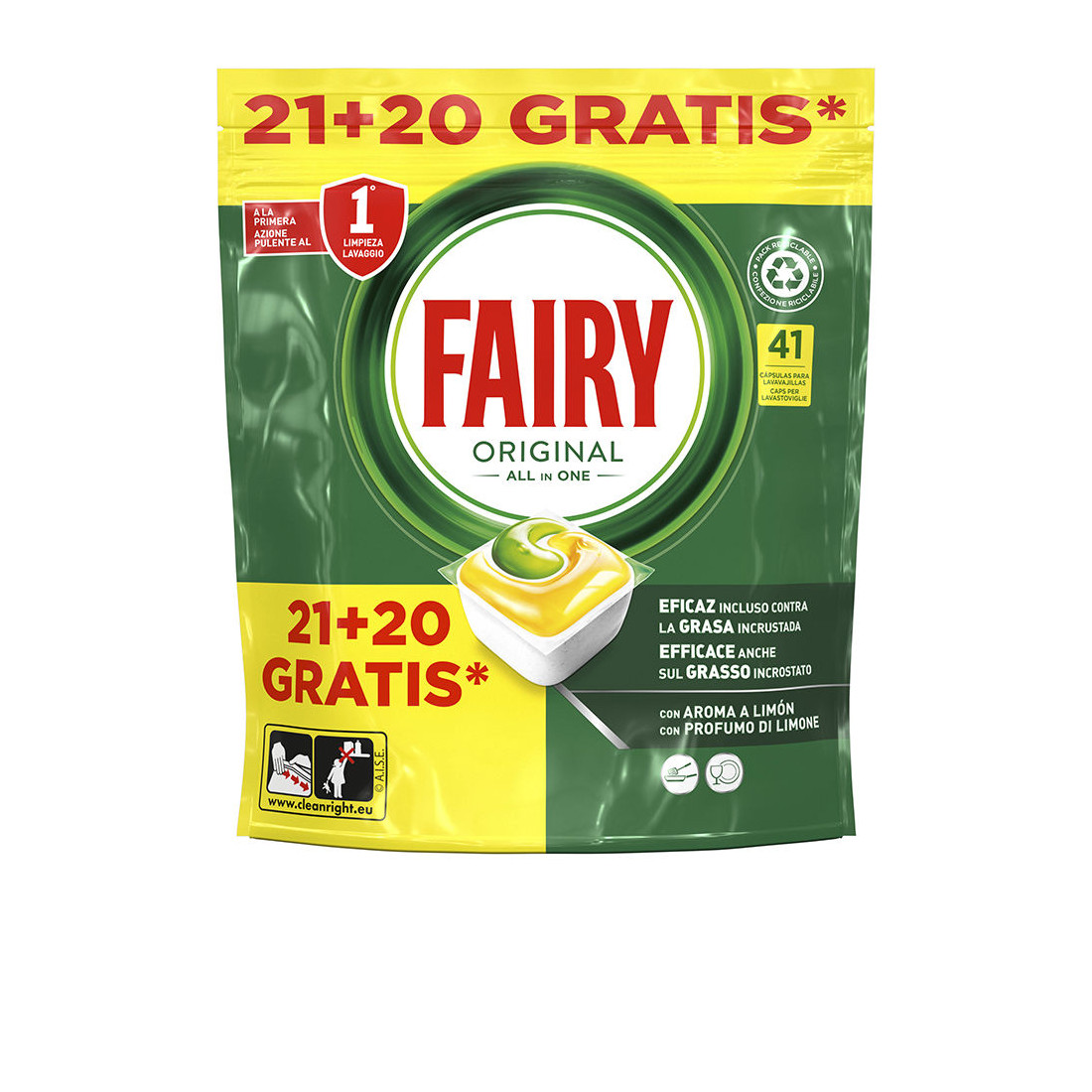 FAIRY ALL IN 1 ORIGINAL máquina de lavar louça 41 cápsulas