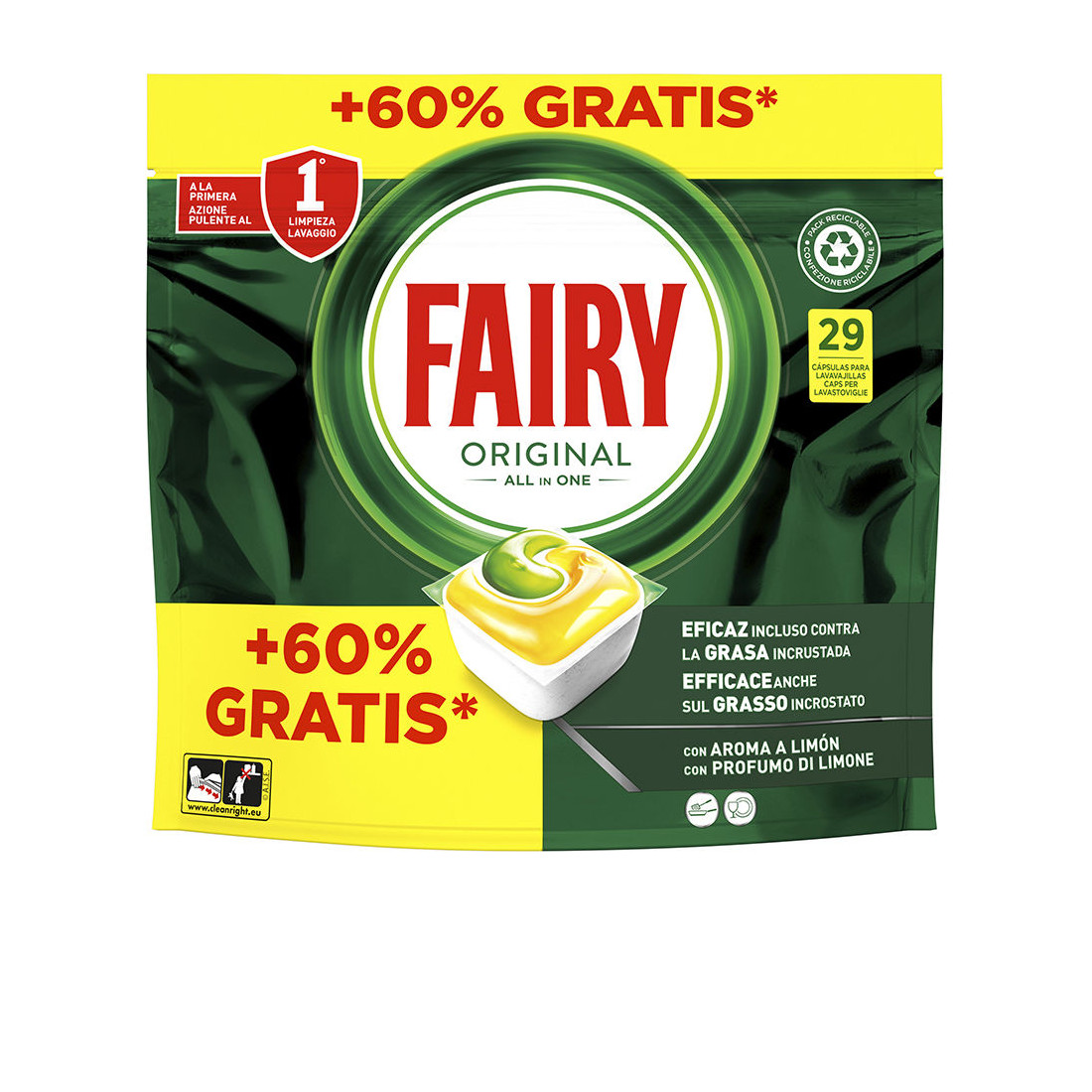 FAIRY ALL IN 1 LEMON dishwasher 29 capsules