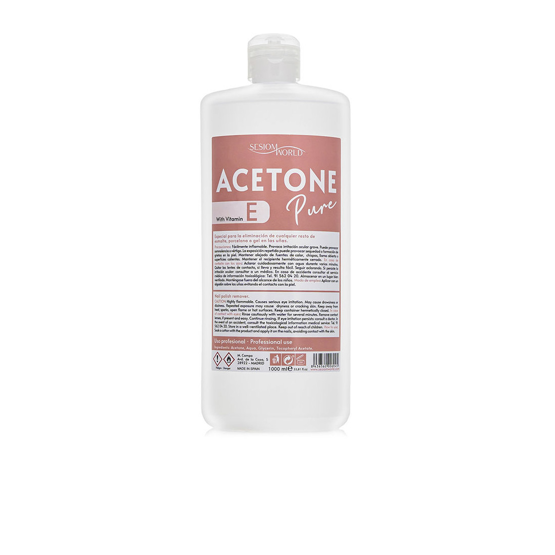 ACETONE PURE dissolvant acrylique pour vernis à ongles 1000 ml