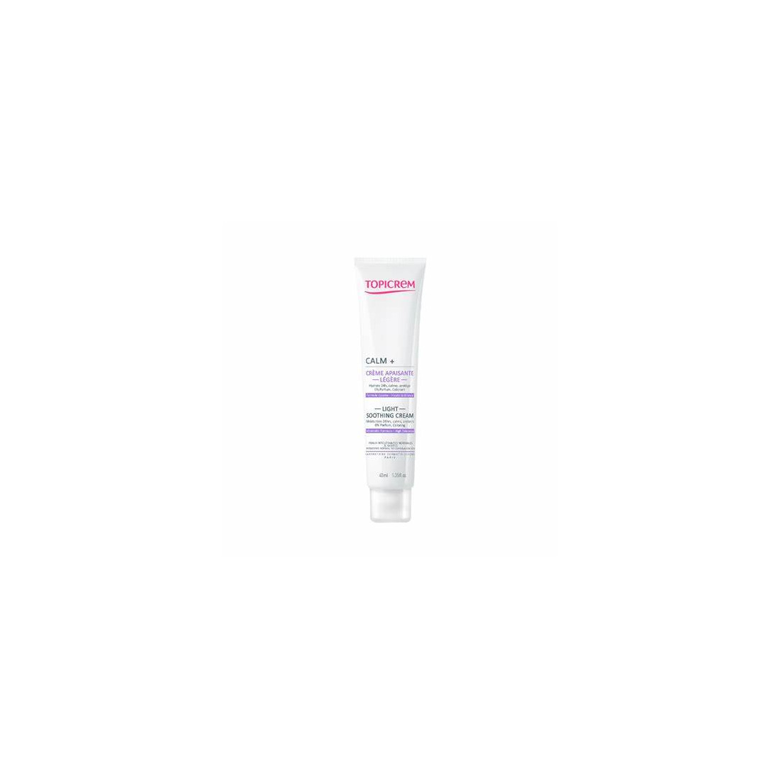 Topicrem CALM+ Crème Apaisante Légère 40ml – Soin Doux pour Peaux Sensibles et Irritées