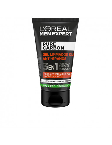 MEN EXPERT pure charcoal gel limpiador antigranos 3 en 1 100 ml