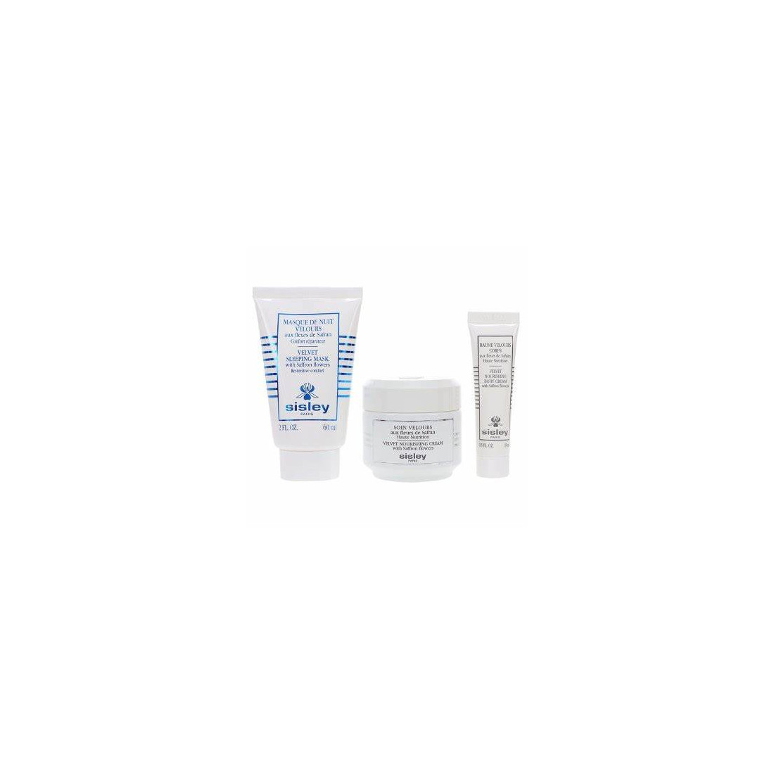 Sisley Soin Velours aux Fleurs de Safran Lot 3 pcs – Crème Nourrissante Anti-Âge pour Peau Sèche