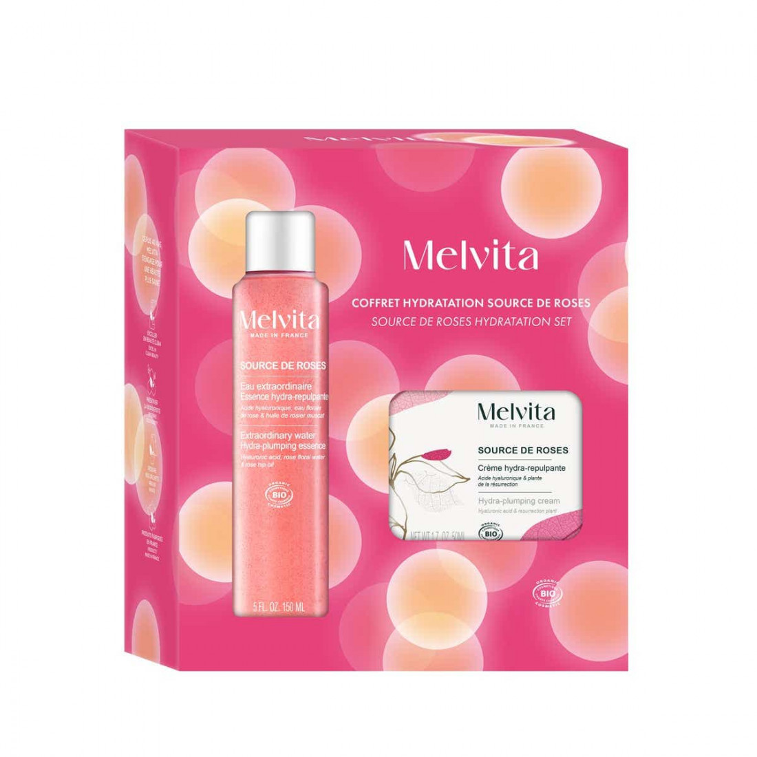 Melvita Coffret Eau Florale de Rose 3 pcs | Hydratation & Éclat Naturel