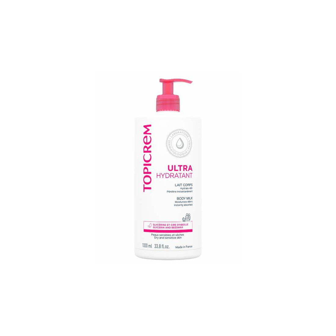 Topicrem UH Lait Corps Ultra-Hydratant 1000 ml | Soin Intensif Peaux Sèches & Sensibles