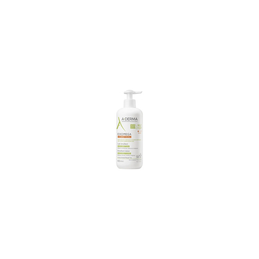 A-Derma EXOMEGA CONTROL Lait 400 ml - Lait Hydratant et Apaisant pour Peaux Sèches et Atopiques