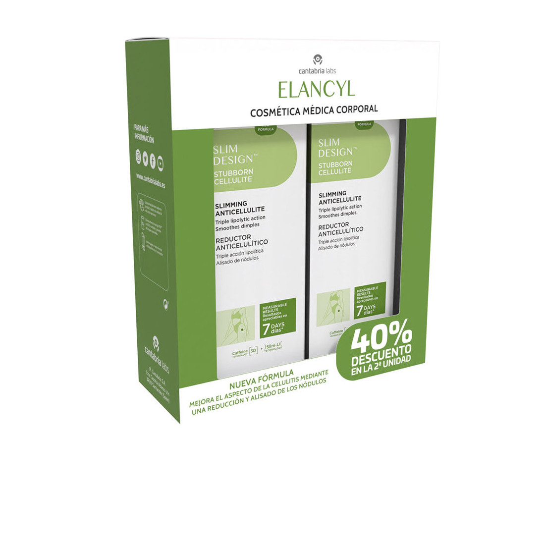 Elancyl Slim Duo Réducteur Anti-Cellulite 2 x 200 ml | Soin Minceur Raffermissant