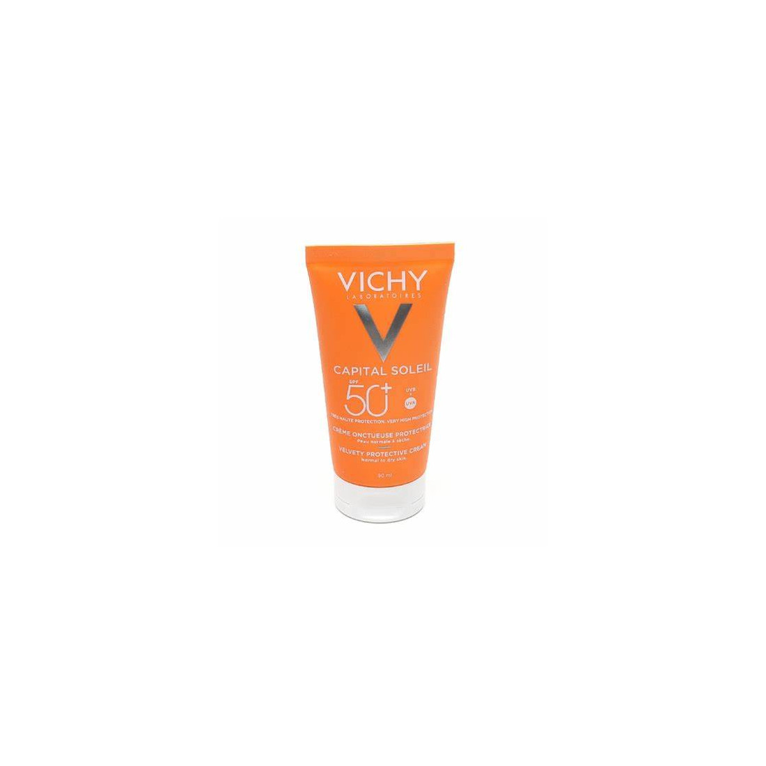 Vichy CAPITAL SOLEIL Crème Onctueuse Perfectrice de Peau SPF50+ – Protection Solaire Haute Efficacité & Unification du Teint