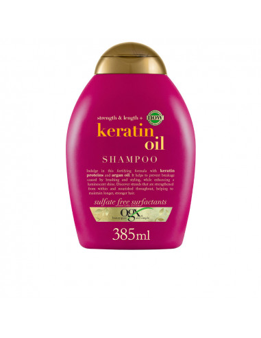 OGX Shampoo all& 39 olio di cheratina, capelli fragili, idratante e rinforzante 385 ml