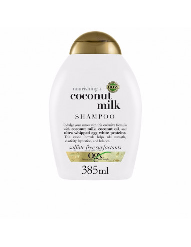 OGX Shampoing au Lait de Coco sans Paraben, Cheveux Secs, Hydratation et Élasticité 385 ml