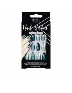 NAIL ADDICT green glitter chrome 1 u