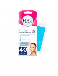 BANDAS DE CERA PURE facial piel sensible 40 u