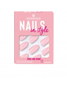 NAILS IN STYLE Kunstnägel 14-Rosa und Glanz 12 St