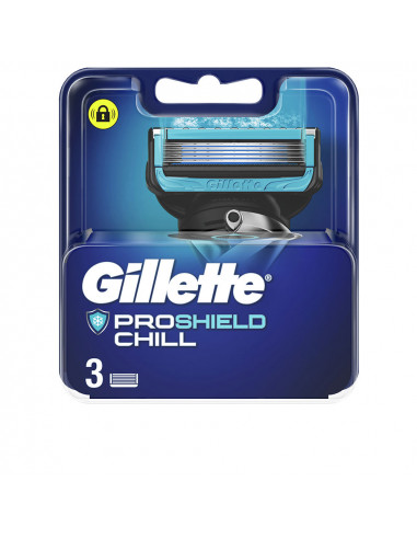 Gillette Chargeur Fusion ProShield Chill - 3 Recharges de Rasoir pour Un Rasage Optimal