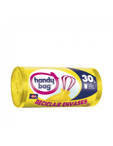 HANDY BAG RECYCLE JAUNE sac poubelle 30 litres 15 u