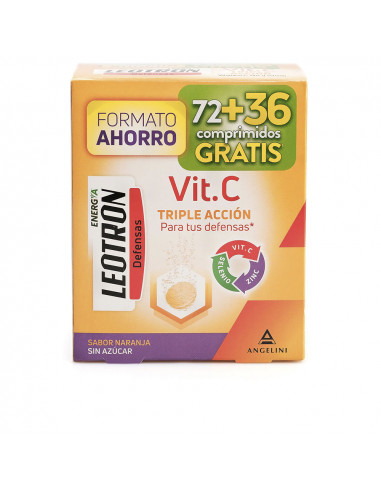 VITAMINA C triple acción comprimidos efervescentes 72 + 36 de regalo Naranja 54 u