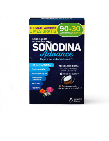 SOÑODINA Doppelschicht Melatonin 90 + 30 als Geschenk 120 Tabletten