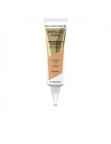 MIRACLE PURE skin-improving foundation 24h hydration SPF30 45-warm almond 30 ml