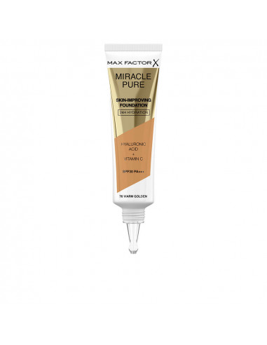 MIRACLE PURE skin-improving foundation 24h hydration SPF30 76-warm golden 30 ml