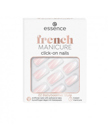 FRENCH manicure click-on nails artificiales 02-babyboomer style 12 u