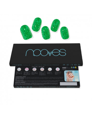 FEUILLES À ONGLES EN GEL jade glitter glam glitter green 20 u