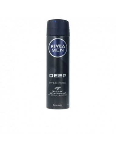 Déodorant Spray Nivea Men Deep Black Carbon 150 ml - Protection et Fraîcheur Intenses