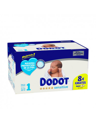 DODOT SENSITIVE RN taille 1 couches 2-5 kg 80 u