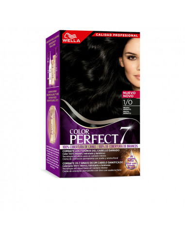 WELLA COLOR PERFECT 7 100% cobertura de canas 1/0-negro infinito