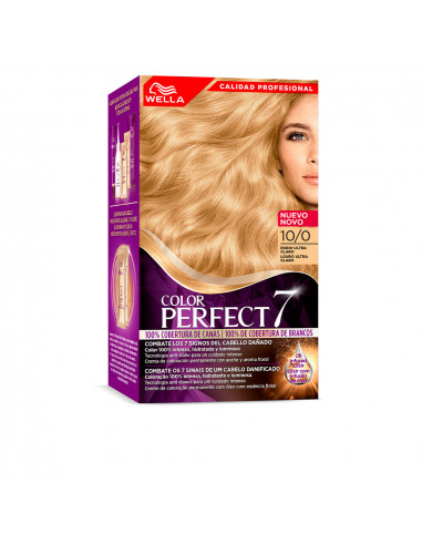 WELLA COLOR PERFECT 7 100% cobertura de canas 10/0-rubio ultra claro 6 u