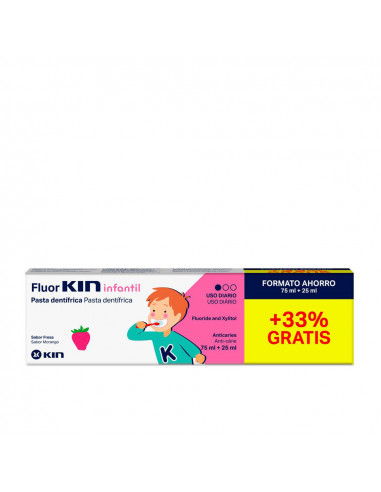 FLUORKIN INFANTIL pasta dentífrica fresa 75 + 25 ml