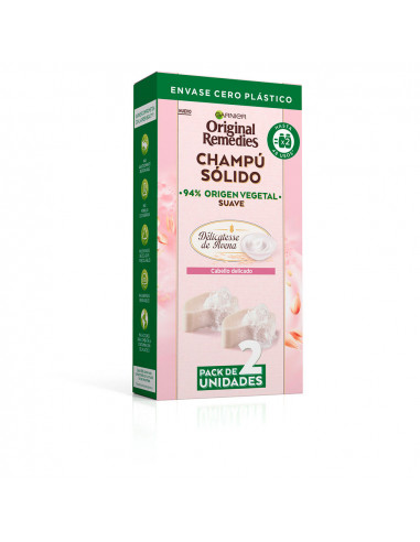 ORIGINAL REMEDIES champú sólido suave de avena 2 x 60 gr